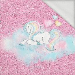 EINHORN / Glitter (WUNDERLAND) - SINGLE JERSEY panoramisches Paneel (60cm x 155cm)