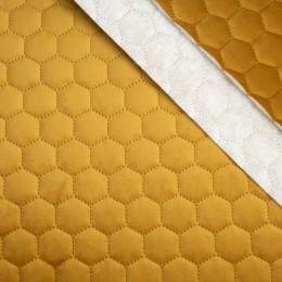 HONIGGELB - Gesteppter Bienenwaben Velour