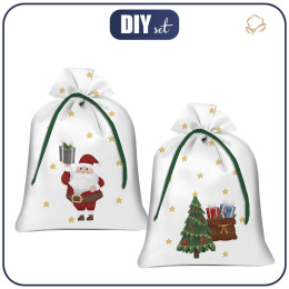 Geschenkbeutel - WEIHNACHTSMÄNNER MIT DEM GESCHENKESÄCKEN (IM WEIHNACHTSMANN WALD) - Nähset 
