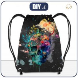 TURNBEUTEL - WATERCOLOR SKULL - klein