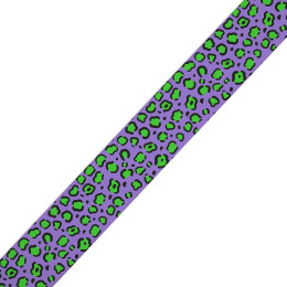 Sackleinen Band 25mm - NEON LEOPARD M.1