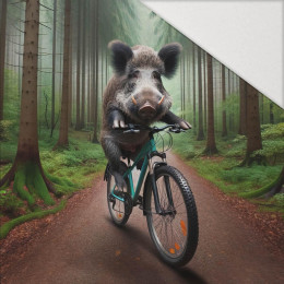 EBER AUF EINEM FAHRRAD M. 1 - Paneel (75cm x 80cm) Hydrophober angerauter Wintersweat
