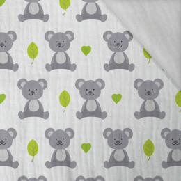 KOALA UND BLÄTTER (TIERGARTEN) - Baumwoll Musselin