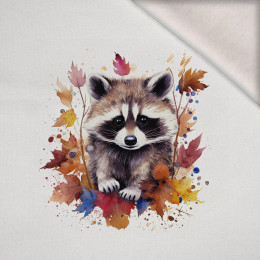 WATERCOLOR RACCOON ms. 2 - Paneel (60cm x 50cm) Wintersweat angeraut mit Elastan ITY