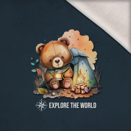 EXPLORE THE WORLD - Paneel (75cm x 80cm) Wintersweat angeraut mit Elastan ITY