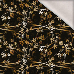 BLÄTTER Ms. 2 (gold) / schwarz - Wintersweat angeraut mit Elastan ITY