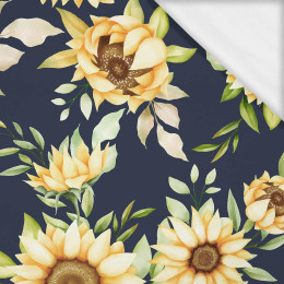 SONNENBLUMEN M. 5 / dunkelblau- Single Jersey mit Elastan ITY