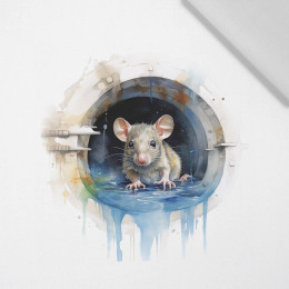 WATERCOLOR RAT - Paneel (60cm x 50cm)  Baumwoll Webware