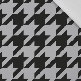 SCHWARZER HAHNENTRITT (groß) / grau - Baumwoll Webware