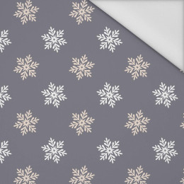 SCHNEEFLÖCKCHEN M. 5 (WINTERZEIT) / grau - Wasserabweisende Webware