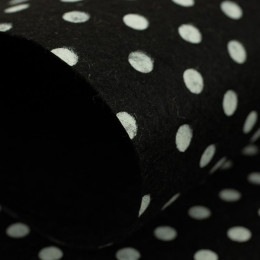 Dekorationsfilz 41x50 cm mit weißen Punkten - schwarz