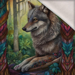 BOHO WOLF - Paneel (75cm x 80cm) Wintersweat angeraut mit Elastan ITY