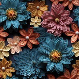 FLOWERS 3D M.14 - Nylonstoff PUMI
