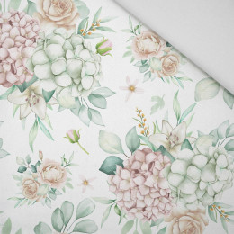 Hortensien / weiß - Bamboo fabric 170g