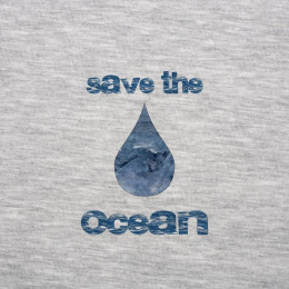 TROPFEN (Save the ocean) / melange hellgrau M - Single Jersey TE210