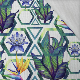 BLUMEN IN DEN HEXAGONEN - Baumwoll Musselin