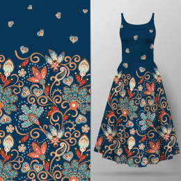 BLUMEN (Motiv 2) / dunkelblau - Kleid-Panel TE210