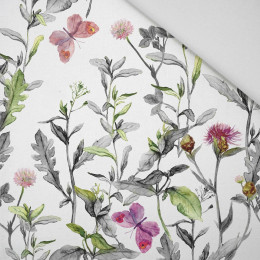 WIESE / schmetterlinge - weiß - Bamboo fabric 170g