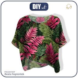 LEICHTE OVERSIZE BLUSE "ELENA" - LEAVES AND FERNS WZ. 2 - Nähset 