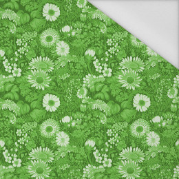 LIME GREEN / FLOWERS - Nylonstoff PUMI
