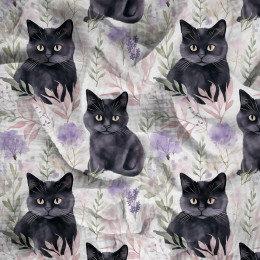 PASTEL BLACK CAT - Baumwoll Musselin