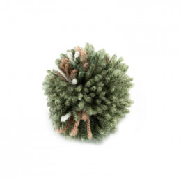 Pompon handgefertigt 6 cm - grün melange