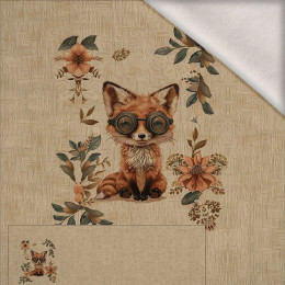 FOX STEAMPUNK FOREST - panoramisches Paneel  Wintersweat angeraut mit Elastan ITY (60cm x 155cm)