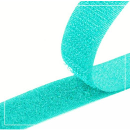 Klettverschluss Breite 20mm weiß, komplett - aqua
