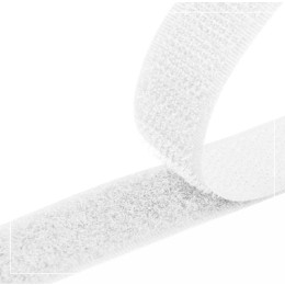 Klettverschluss Breite 20mm weiß, komplett - WEISS