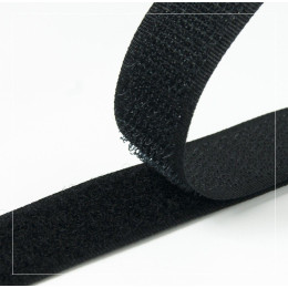 Klettverschluss Breite 20mm weiß, komplett - SCHWARZ