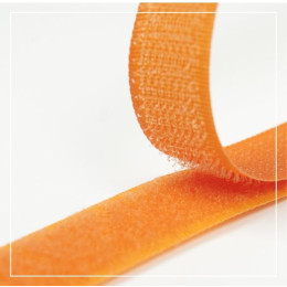 Klettverschluss Breite 20mm weiß, komplett - ORANGE