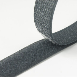 Klettverschluss Breite 20mm weiß, komplett - DUNKELGRAU