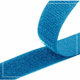 Klettverschluss Breite 20mm weiß, komplett -  türkis