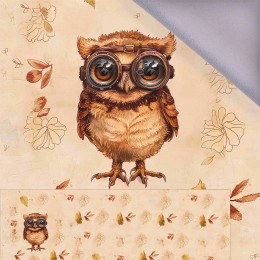 OWL STEAMPUNK FOREST M. 1 - panoramisches Paneel  Softshell (60cm x 155cm)