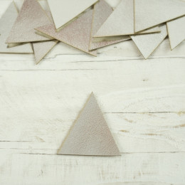 Kunstleder Etikett in große Dreieck Form - silber