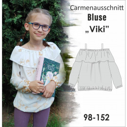 PAPIER-SCHNITTMUSTER - Carmenausschnitt Bluse VIKI (98-152)