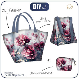XL Tasche mit Utensilientasche 2 in 1 - VINTAGE FLOWERS MS. 4 - Nähset