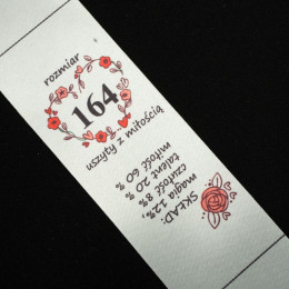 Mädchen Textillabel - Größe 164 - 4 Stck Set