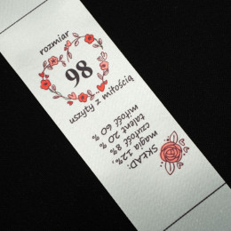 Mädchen Textillabel - Größe 98 - 4 Stck Set