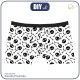 MÄNNER BOXERSHOERTS - HALLOWEEN TOTENKÖPFE & KNOCHEN / weiß - S