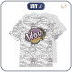 KINDER T-SHIRT- COMICS / wow (violet - rot) - Single Jersey