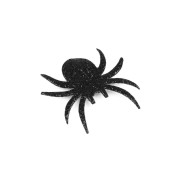 Glitzer Aufbügler Spinne - schwarz