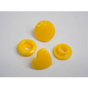 Druckknöpfe KAM Herzen 12 mm kanariengelb - 10 Sets