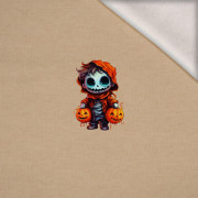 Skeleton and pumpkin cute halloween wz.8 - Paneel (60cm x 50cm) Wintersweat angeraut mit Elastan ITY