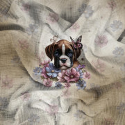CUTE ANIMALS wz.16 - panel (60cm x 50cm)  Baumwoll Musselin