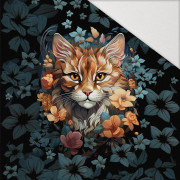 ANIMALS MANDALA wz.12 (cat) - panel (75cm x 80cm) Hydrophober angerauter Wintersweat
