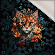 ANIMALS MANDALA wz.12 (cat) - panel (75cm x 80cm)  Wintersweat angeraut mit Elastan ITY