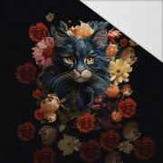 ANIMALS MANDALA wz.7 (cat) - panel (75cm x 80cm)  Hydrophober angerauter Wintersweat