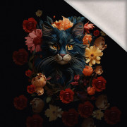 ANIMALS MANDALA wz.7 (cat) - Paneel (75cm x 80cm) Wintersweat angeraut mit Elastan ITY
