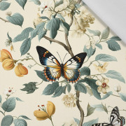 Butterfly & Flowers wz.2 (BUTTER YELLOW) - Viskose Webware